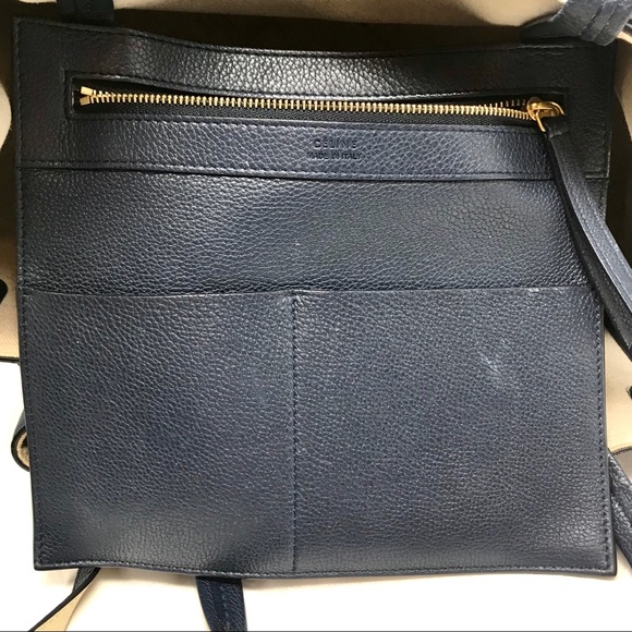Céline Phantom Tie Cabas Leather Tote Navy - Picture 6 of 8
